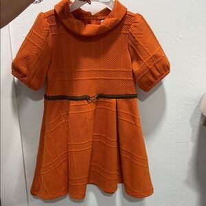 Janie and Jack Orange Textured Kids Dress